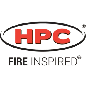 Official HPC Fire-Inspired logo featuring bold red 'HPC' lettering encircled by a black oval, with the tagline 'FIRE INSPIRED' below. Representing Hearth Products Controls, a leader in innovative fire pit and outdoor fire solutions.