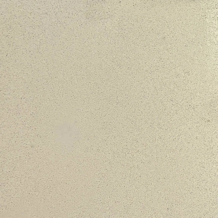 Full-size white GFRC concrete finish sample by Flame Havens, showcasing the smooth light-tone surface and refined texture of glass fiber reinforced concrete for contemporary outdoor fire features.