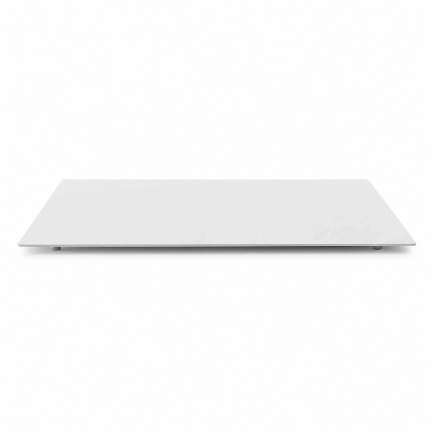 HPC Fire Hearth Products Controls Dekko GFRC Concrete Alea 40 x 40 Fire Pit Table Top Lid White Background MAIN product image. The square tabletop lid is shown independently on a clean white background, highlighting its slim profile, smooth metal construction, and minimalist design. Intended for use with the Alea 40 x 40 GFRC concrete fire pit to cover the burner area and create a usable tabletop surface.