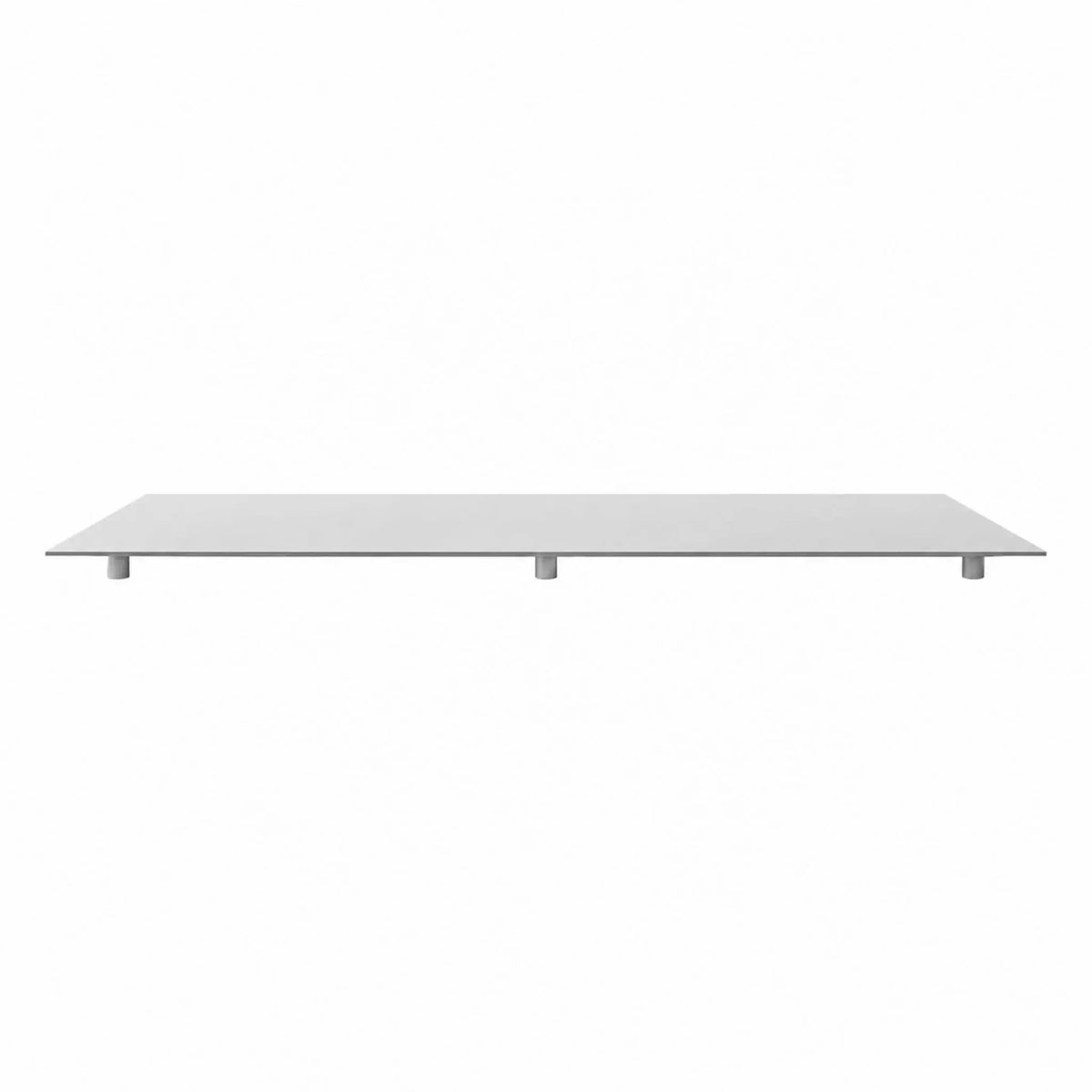 HPC Fire & Hearth Products Dekko GFRC Concrete Avera 48 x 26 Fire Pit Table Top Lid White Background MAIN product image featuring a rectangular GFRC concrete fire pit table with a flat metal cover. Shown on a clean white background, the tabletop lid conceals the burner area and decorative fire media, highlighting the Avera fire pit’s modern lines, durable concrete construction, and multifunctional outdoor design.