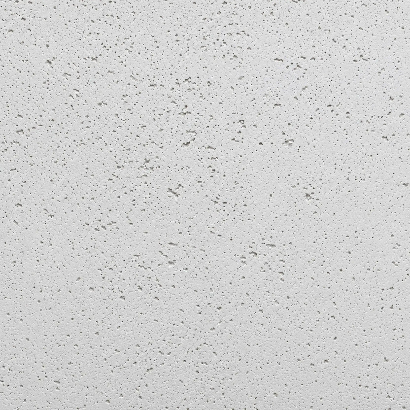 HPC Fire Hearth Products Dekko GFRC Concrete Fire Pit Ash finish swatch featuring a light ash-gray concrete texture with subtle surface variations and fine pinhole detailing. This close-up material sample highlights the modern architectural appearance of the Ash GFRC concrete finish used on Dekko outdoor fire pits, fire tables, and decorative fire feature surrounds.