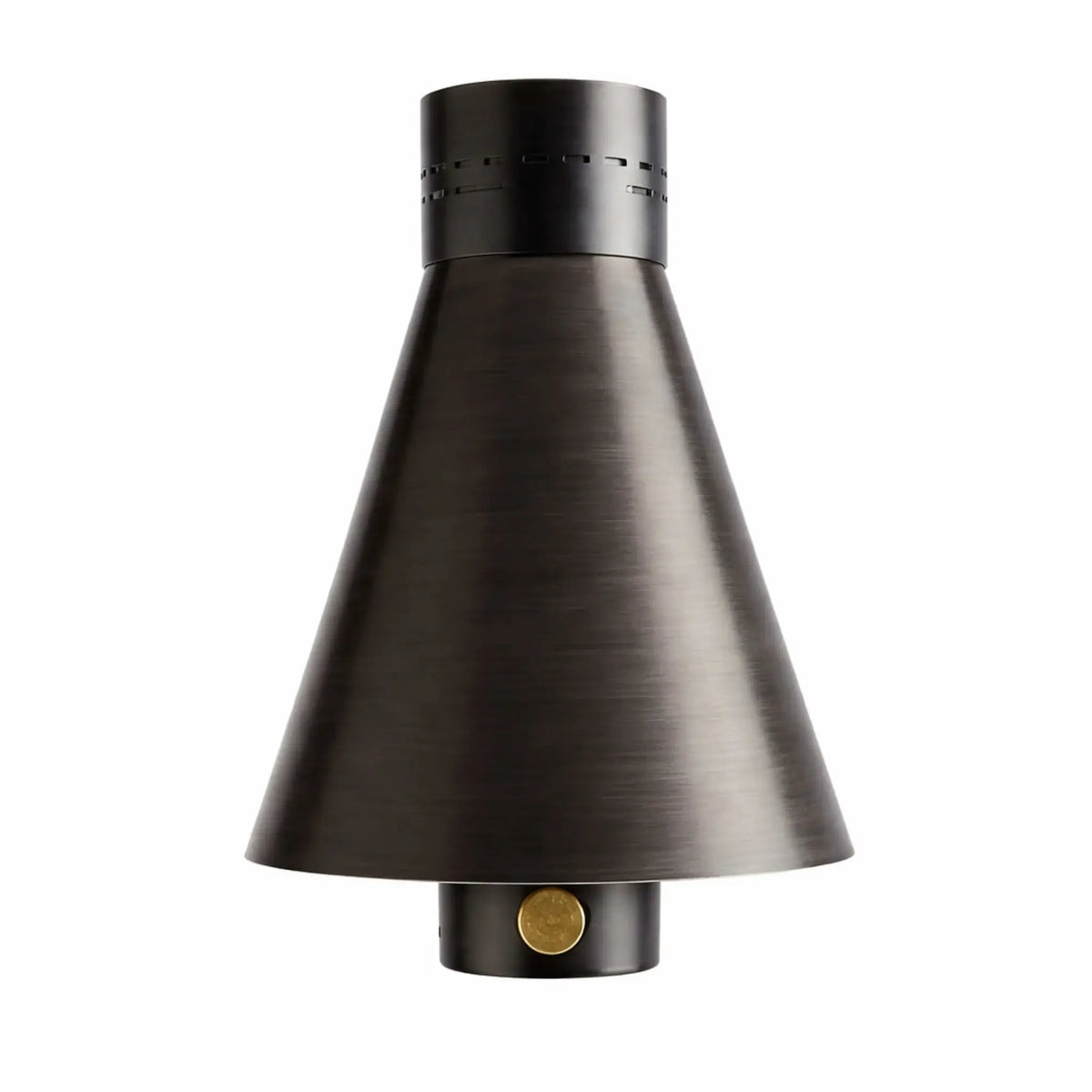 HPC TK Torch Black Head Only displayed on a white background, featuring a tapered black metal housing with a vented top and ignition button, designed for customizable installation on compatible posts or mounts for outdoor gas torch setups.
