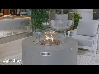 Elementi Pacaya 43.3" Round Hidden Propane Tank Fire Pit Table