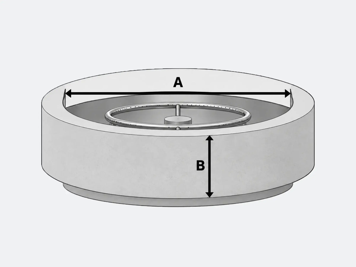 Round fire pit measurement diagram